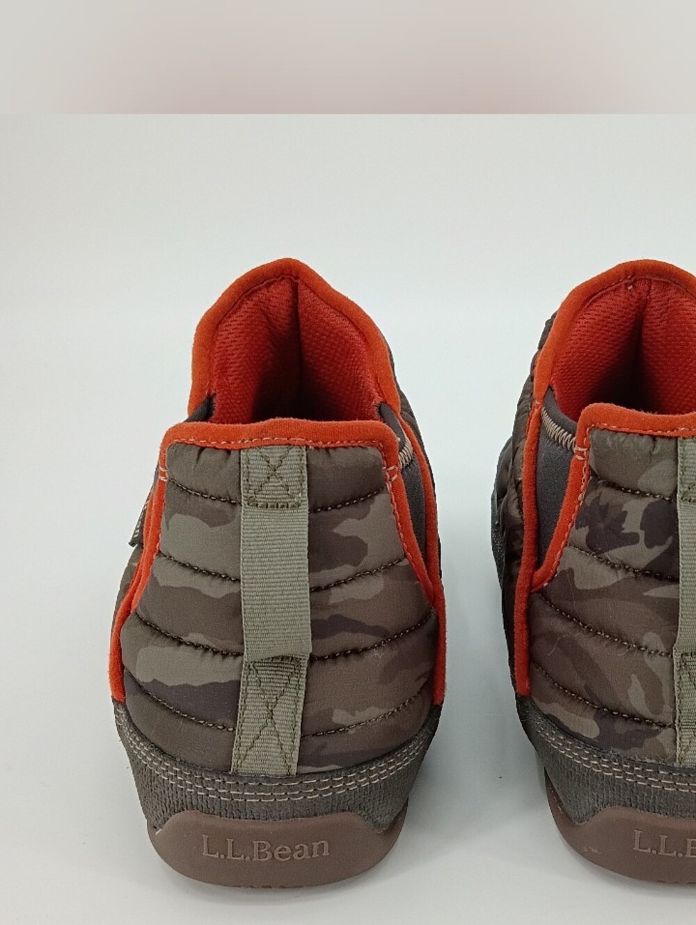 L.L. Bean Men's Quilted Puffer Booties US 9 Camo Orange Gorpcore Cozy Cabincore - Picture 5 of 9